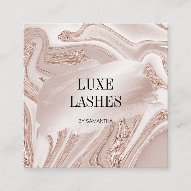 Tarjeta De Visita Cuadrada El lujoso maquillaje moderno peluquero luce cosmét (Anverso)