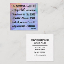 Tarjeta De Visita Cuadrada El médico de la quiropráctica futura de la