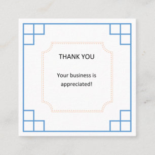Tarjeta De Visita Cuadrada El negocio le agradece cardar
