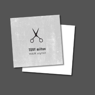 Tarjeta De Visita Cuadrada El negro gris de la textura moderna Scissors al