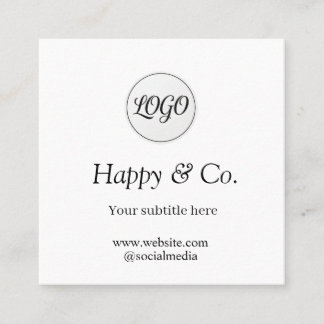 Tarjeta De Visita Cuadrada el nombre de su empresa subtítulo logotipo sitio w