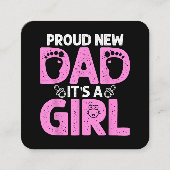 Tarjeta De Visita Cuadrada El nuevo regalo de papá divertido para hombres es  (Anverso)