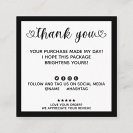 Tarjeta De Visita Cuadrada El Orden Moderno Hizo Mi Día Gracias