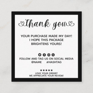 Tarjeta De Visita Cuadrada El Orden Moderno Hizo Mi Día Gracias