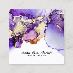Tarjeta De Visita Cuadrada El oro abstracto magnífico de la lavanda del *~*