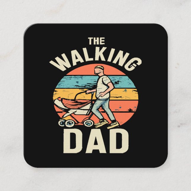 Tarjeta De Visita Cuadrada el papá que camina (Anverso)