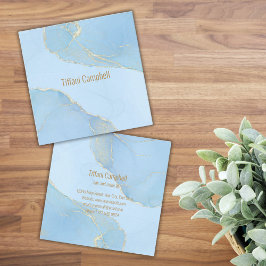 Tarjeta De Visita Cuadrada El pelo de los Purpurinas azules de moda y el buey