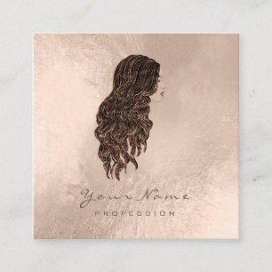 Tarjeta De Visita Cuadrada El peluquero del maquillaje azota nacarado