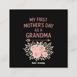 Tarjeta De Visita Cuadrada El primer día de mi madre como abuela divertida y 