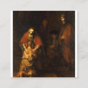 Tarjeta De Visita Cuadrada El regreso del embrión de la pintura del hijo pr