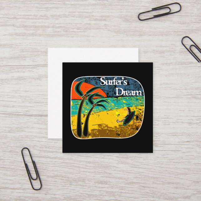 Tarjeta De Visita Cuadrada El sueño de un surfista (Anverso/Reverso In Situ)