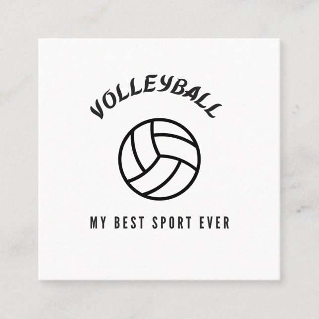 Tarjeta De Visita Cuadrada El voleibol es mi mejor deporte (Anverso)