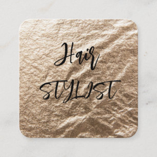 Tarjeta De Visita Cuadrada elegancia Relieve metalizado dorado