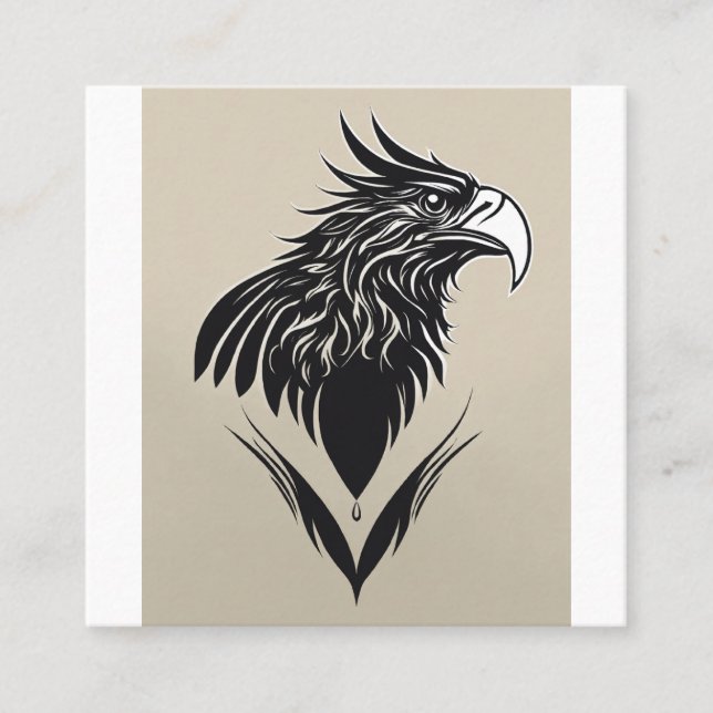 Tarjeta De Visita Cuadrada Elegant Eagle Logo Business Card | Modern Professi (Anverso)