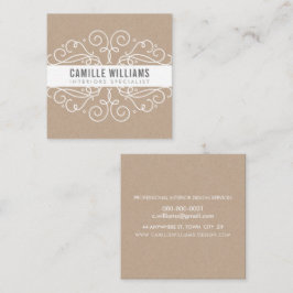 Tarjeta De Visita Cuadrada ELEGANT elegante swift art nouveau Eco Kraft White