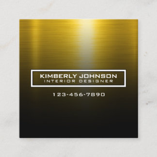 Tarjeta De Visita Cuadrada Elegant Gold and Black Business Card Design