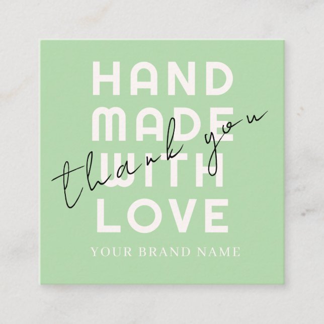 Tarjeta De Visita Cuadrada Elegant Minimalist Typography Olive Simple Square (Anverso)