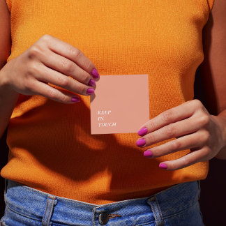 Tarjeta De Visita Cuadrada Elegant Minimalist Typography Simple Orange