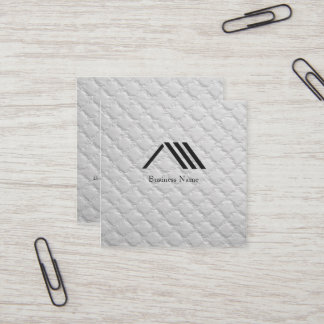 Tarjeta De Visita Cuadrada Elegant Modern Classy Logo Ivory White