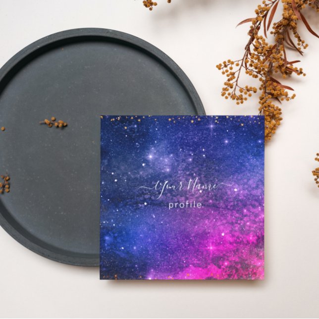 Tarjeta De Visita Cuadrada elegant purple galaxy business card (Subido por el creador)