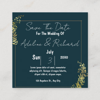Tarjeta De Visita Cuadrada Elegant Wedding Invitation – Classic & Romantic Ce