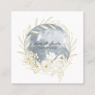 Tarjeta De Visita Cuadrada Elegante acuarela Luna Llena y tarjeta cuadrada fl