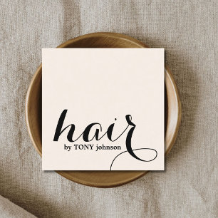 Tarjeta De Visita Cuadrada Elegante amarillo claro negro negrita pelo