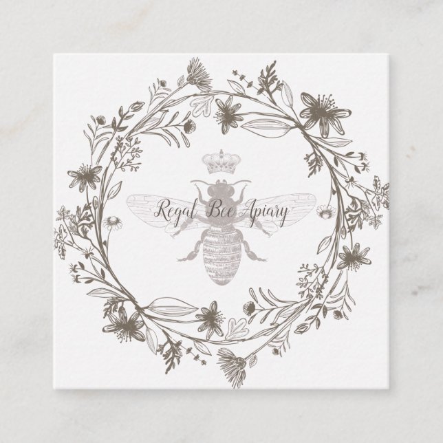 Tarjeta De Visita Cuadrada Elegante apicultor de apicultura de la granja del  (Anverso)