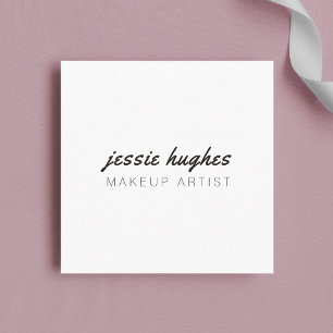 Tarjeta De Visita Cuadrada Elegante artista minimalista blanco negro de maqui