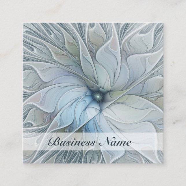 Tarjeta De Visita Cuadrada Elegante Belleza Moderna Resumen Flor de Arte Frac (Anverso)