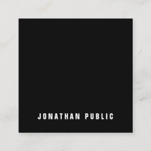Tarjeta De Visita Cuadrada Elegante blanco negro simple simple simple lujo pr