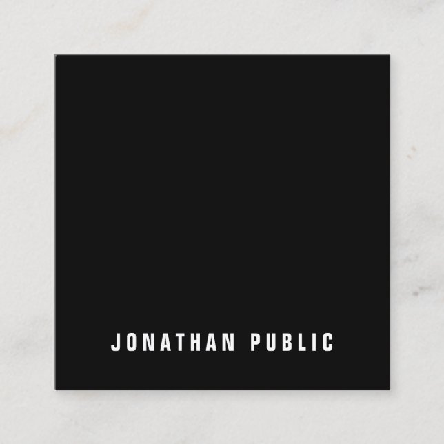 Tarjeta De Visita Cuadrada Elegante blanco negro simple simple simple lujo pr (Anverso)