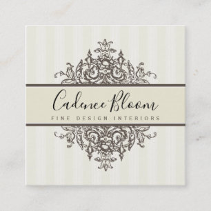 Tarjeta De Visita Cuadrada ELEGANTE bonito VINTAGE hermosa marfil renacentist