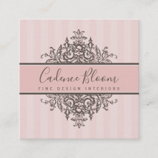 Tarjeta De Visita Cuadrada ELEGANTE bonito VINTAGE hermosa rosa renacentista