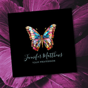 Tarjeta De Visita Cuadrada Elegante Butterfly Square Business