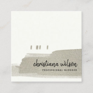 TARJETA DE VISITA CUADRADA ELEGANTE CALIGRAFÍA DE ROPA NEGRA EN PLATA FAUX