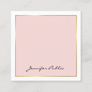 Tarjeta De Visita Cuadrada Elegante caligrafía Oro rosa Platón Lujo de moda