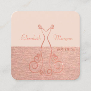 Tarjeta De Visita Cuadrada Elegante, Chic, Glamuroso, Con estilo, Vestido