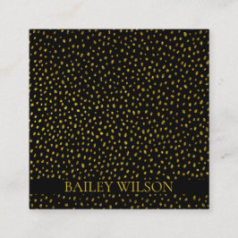Tarjeta De Visita Cuadrada Elegante código QR patrón de puntos dorados modern
