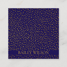 Tarjeta De Visita Cuadrada Elegante código QR patrón de puntos dorados modern