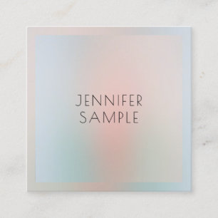 Tarjeta De Visita Cuadrada Elegante Colores Pastel Diseño Simple Personaliza