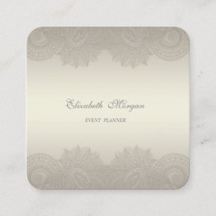Tarjeta De Visita Cuadrada Elegante  Con estilo Profesional,Encaje