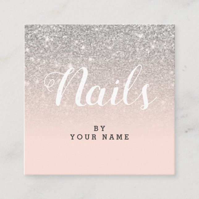 Tarjeta de visita cuadrada elegante de NailArtist (Anverso)