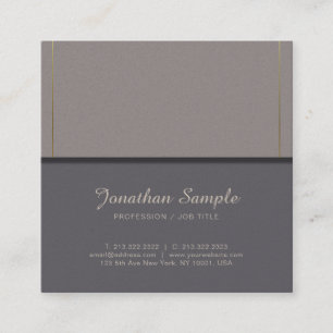Tarjeta De Visita Cuadrada Elegante Director Gerente Elite Plain Luxury
