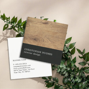 Tarjeta De Visita Cuadrada Elegante Diseñador interior de banda negra de made