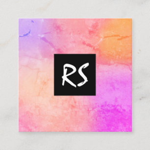 Tarjeta De Visita Cuadrada Elegante diseño gráfico abstracto y colorido