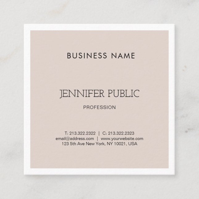 Tarjeta De Visita Cuadrada Elegante diseño gráfico sencillo y moderno (Anverso)