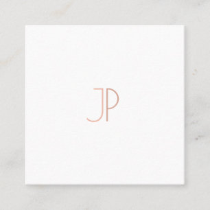 Tarjeta De Visita Cuadrada Elegante Diseño Moderno y Moderno Monograma Lujo