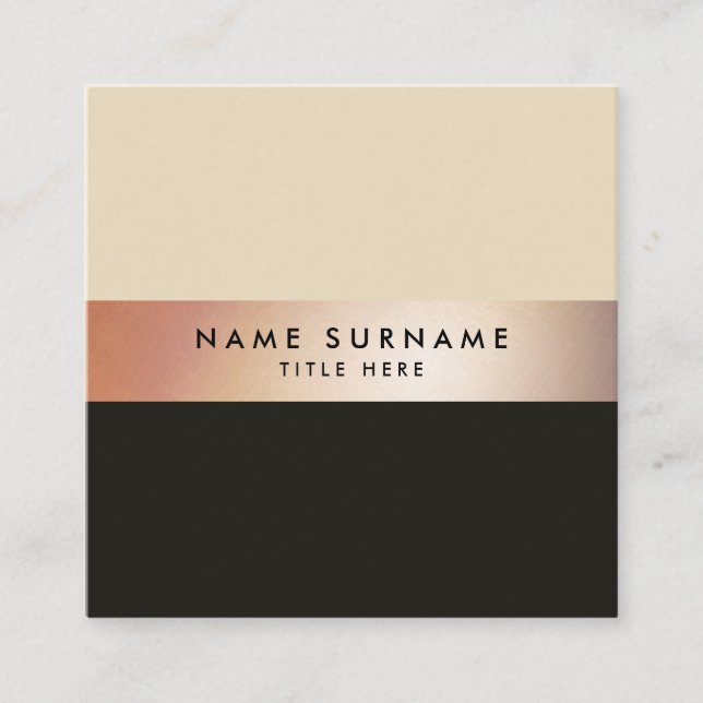 Tarjeta de visita cuadrada elegante elegante de (Anverso)