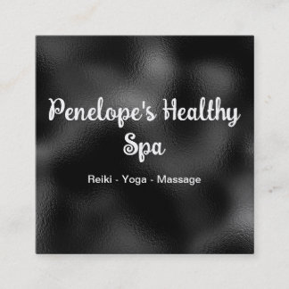 Tarjeta de visita cuadrada elegante en blanco y ne